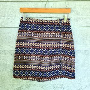 Cato Mini Skirt Aztec Print Boho Tapestry Size 2